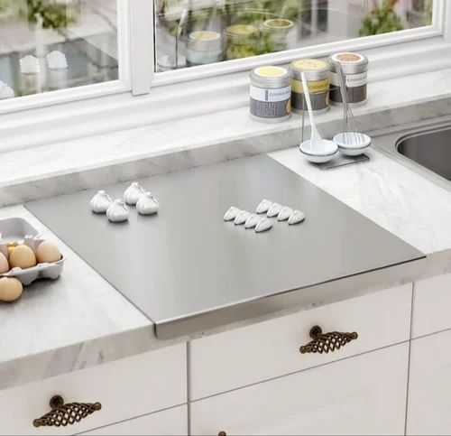 Stainless Steel Kitchen Chopper and Counter-Top – Large Size (41 x 29 cm)